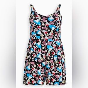 Torrid Disney Alice In Wonderland Tea Party Romper Size 0X (12) Super Soft NWT